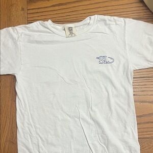 Comfort Colors White Tee with Blue Logo